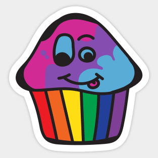 Androgyne Pride Rainbow Cupcake Sticker